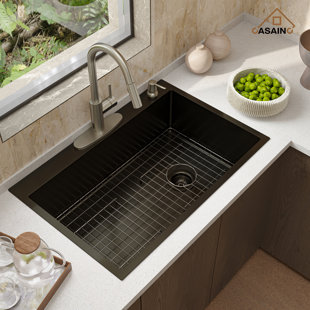 CASAINC 33'' L Drop-In Single Bowl Stainless Steel Kitchen Sink