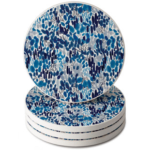 COUNTERART Floral Ceramic Round Coaster
