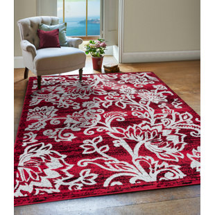 MDA RUG IMPORTS Floral Red Area Rug