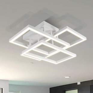VONN LIGHTING Radium 28-in Integrated LED Rectangular ETL Certified Semi Flush Ceiling Light