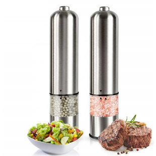 SC0GO Battery Operated Automatic Stainless Steel Salt Grinder And Pepper Mill (Pack Of 2 ) (Set of 2)
