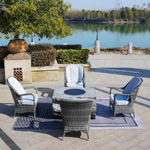 DIRECT WICKER 5 Piece Complete Patio Set with Cushions