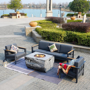 DIRECT WICKER 4 Piece Complete Patio Set with Cushions