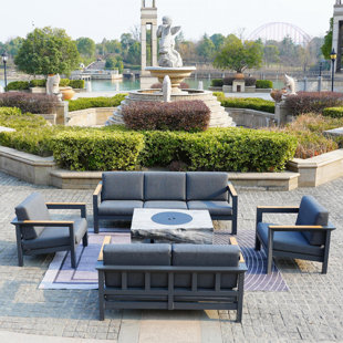 DIRECT WICKER 5 Piece Complete Patio Set with Cushions