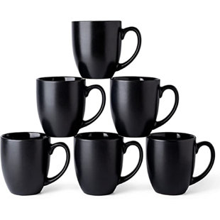 QXXSJ 16oz Coffee Mugs Set Of 6, Large Ceramic Coffee Mugs For Men Women Dad Mom, Modern Coffee Mugs With Handle For Tea/latte/cappuccino/cocoa. Dishwasher&microwave Safe (Set of 6)