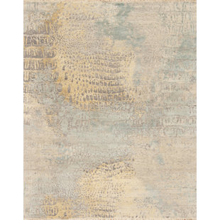 SAMAD RUGS Panache Handmade Hand-Knotted Sky/Sand Rug