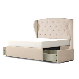 REPUBLIC DESIGN HOUSE Steel-Core XL- Portman Upholstered Wingback Storage Bed