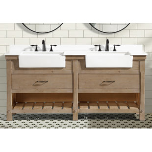 ARI KITCHEN & BATH Marina 72'' Double Bathroom Vanity with Marble Top
