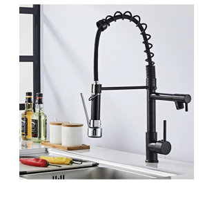 AVAMALIS Pull Out Single Handle Kitchen Faucet with Accessories
