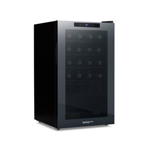 LUMA COMFORT Luma 24 Bottle Freestanding Wine Fridge Shadow Series, Frameless Mirrored Glass Door and Compressor Cooling