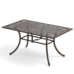 DARBY HOME CO Aivah Aluminum 63.6" Long Dining Table