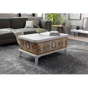 BERA DESIGN Höhenverstellbarer Couchtisch mit Stauraum