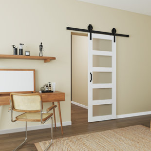 ARK DESIGN II Glass Barn Door with Installation Hardware Kit