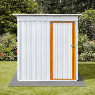 JUMMICO 3 ft. W x 5 ft. D Galvanized Steel Lean-To Storage Shed