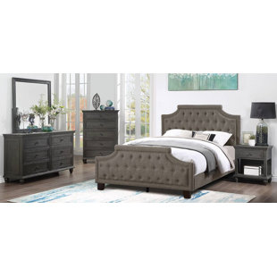 F&L HOMES STUDIO Alkmaar Upholstered Bed 5 Piece Bedroom Set
