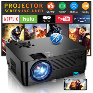 Roconia Home Theater Projector 9000 Lumens Projector