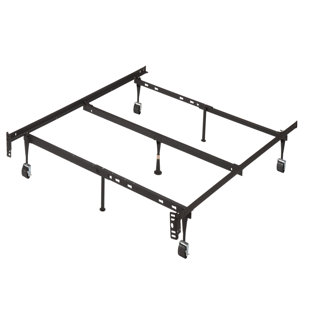 INROOM DESIGNS Adjustable Metal Bed Frame with Center Support Leg