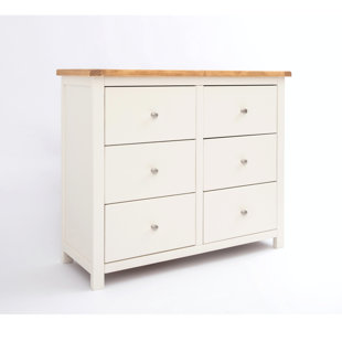 FERNLEAF Summer 6 Drawer 110Cm W Solid Wood Double Dresser