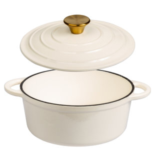 Lexi Home Enameled Cast Iron Round Dutch Oven