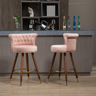 WDDH Swivel Upholstered Counter Stool