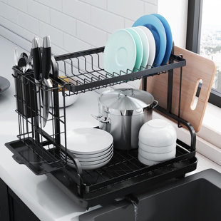 AURSK Stainless Steel 2 Tier Dish Rack