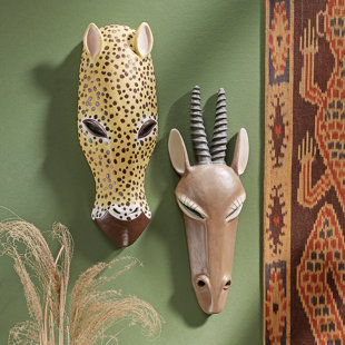 DESIGN TOSCANO Serengeti Animal Masks 2 Piece Wall Décor Set