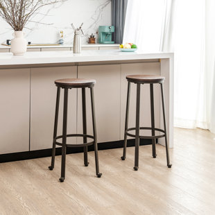 WILLISTON FORGE Clevenger Solid Wood 30'' Bar Stool (Set of 2)