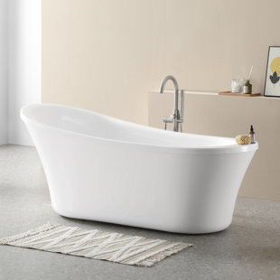 OVE DECORS Skylar 70" x 34.25" Freestanding Soaking Acrylic Bathtub