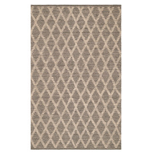 HOME CONSERVATORY Textured Diamond Blue/Ivory Handwoven Cotton Rug