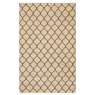 HOME CONSERVATORY Tiles Navy Handwoven Jute Rug