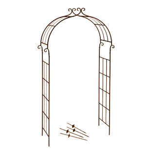 DEER PARK IRONWORKS 39'' W x 15'' D Steel Arbor in Natural Patina