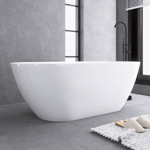 STAYKIWI 60'' x 29'' Freestanding Soaking Acrylic Bathtub