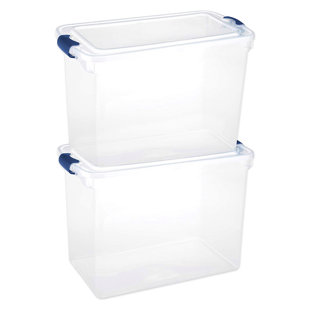 Homz Multipurpose Stackable Storage Bin with Latching Lids, Clear