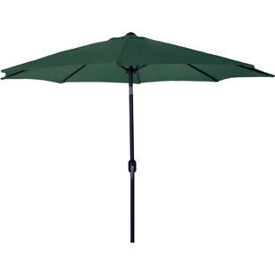 ARLMONT & CO. 9' Outdoor Patio Umbrella with Push Button Tilt and Crank Opening