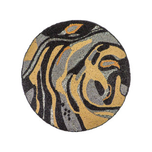 TRUNKIN' Glass Beads Abstract Round Placemat (Set of 2)