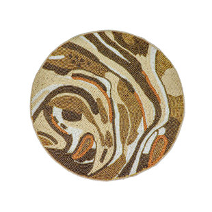TRUNKIN' Glass Beads Abstract Round Placemat (Set of 2)