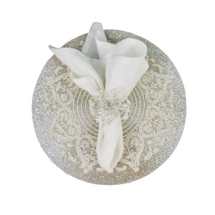 TRUNKIN' Glass Beads Embroidered Round Placemat (Set of 2)