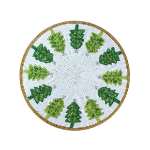 TRUNKIN' Glass Beads Embroidered Round Placemat