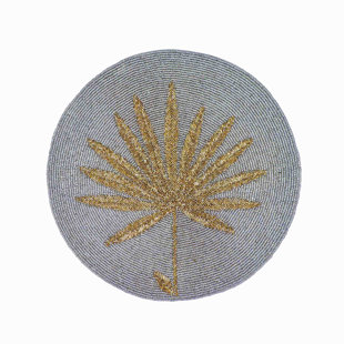 TRUNKIN' Glass Beads Embroidered Round Placemat
