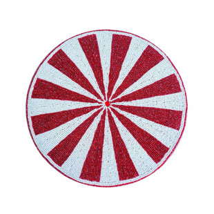 TRUNKIN' Glass Beads Embroidered Round Placemat