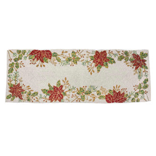 TRUNKIN' Glass Beads Embroidered Rectangle Tablerunner