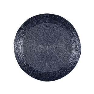 TRUNKIN' Glass Beads Embroidered Round Placemat