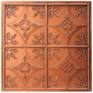 UDECOR Basilica 23.75'' L x 23.75'' W Vinyl Ceiling Tile In Antique Bronze (Set of 10)