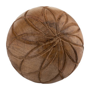 MILLWOOD PINES 5" Textured Orb Contemporary Brown Textured Floral Design Decorative Orb