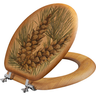 WGI-GALLERY Pine Cone Round Toilet Seat and Lid
