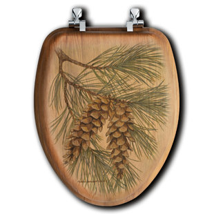 WGI-GALLERY Pine Cone Elongated Toilet Seat and Lid