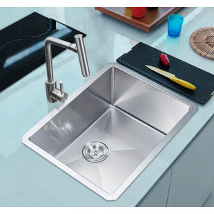 DCOR DESIGN Nationalwares 23'' L Undermount Single Bowl Stainless Steel Kitchen Sink