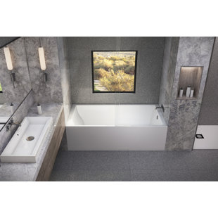 MALIBU HOME Driftwood 66" x 36" Alcove/Tile In Soaking Acrylic Bathtub