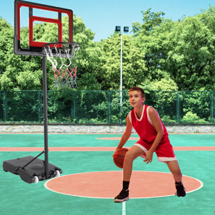 PANARCISS Adjustable Height Portable Full-Size Basketball Hoop