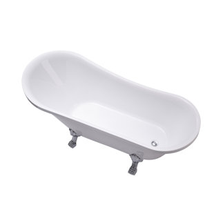 VANITY ART 68.9" x 31" Clawfoot Soaking Acrylic Bathtub